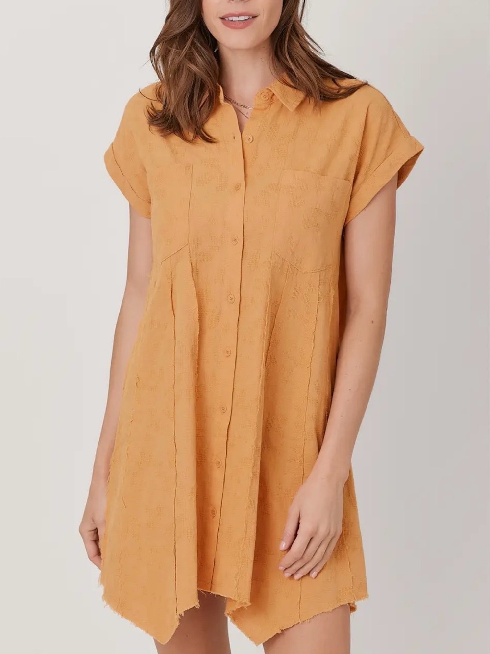 raw edge, cotton dress ex
